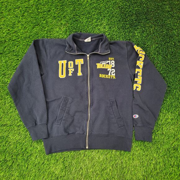 Vintage Y2K Toledo Rockets Zip Sweatshirt Medium 21x24 Baggy Cropped - Picture 10 of 16